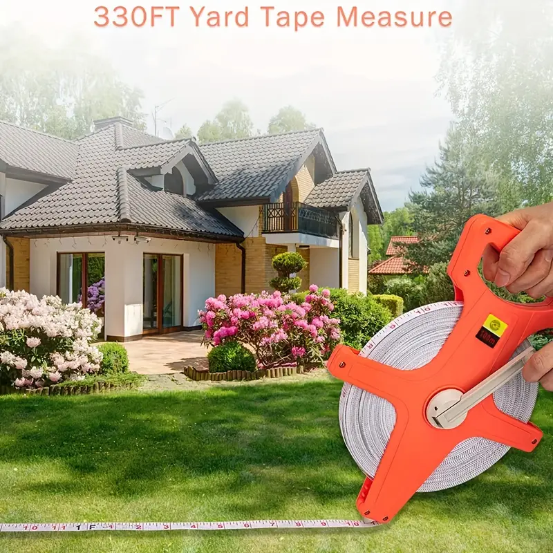 330ft dual sided fiberglass tape measure 1 2 wide ergonomic handle for engineers outdoor use details 5