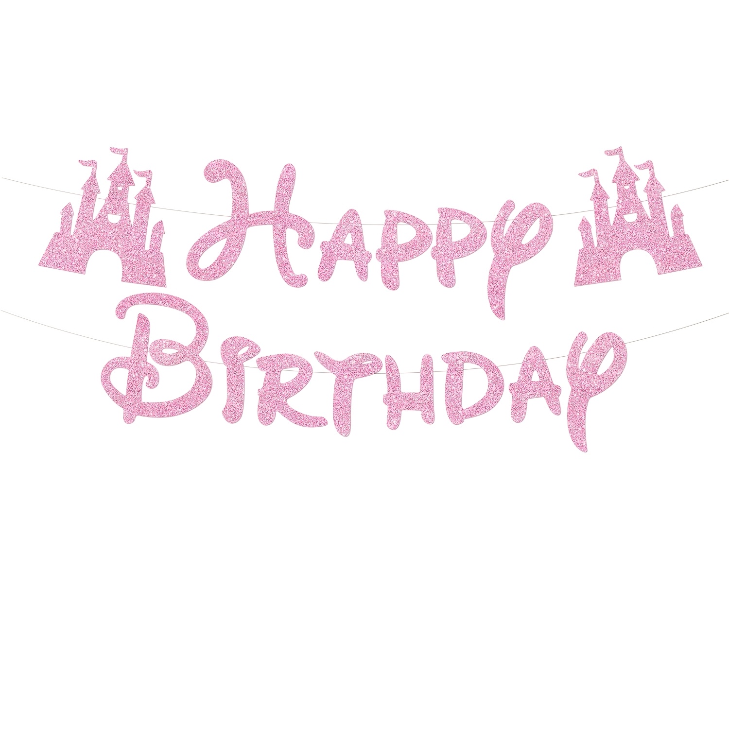 Princess Birthday Party Decorations, Glitter Themed Happy Birthday Banner, Princess Decorations For Birthday Party Banner Garland