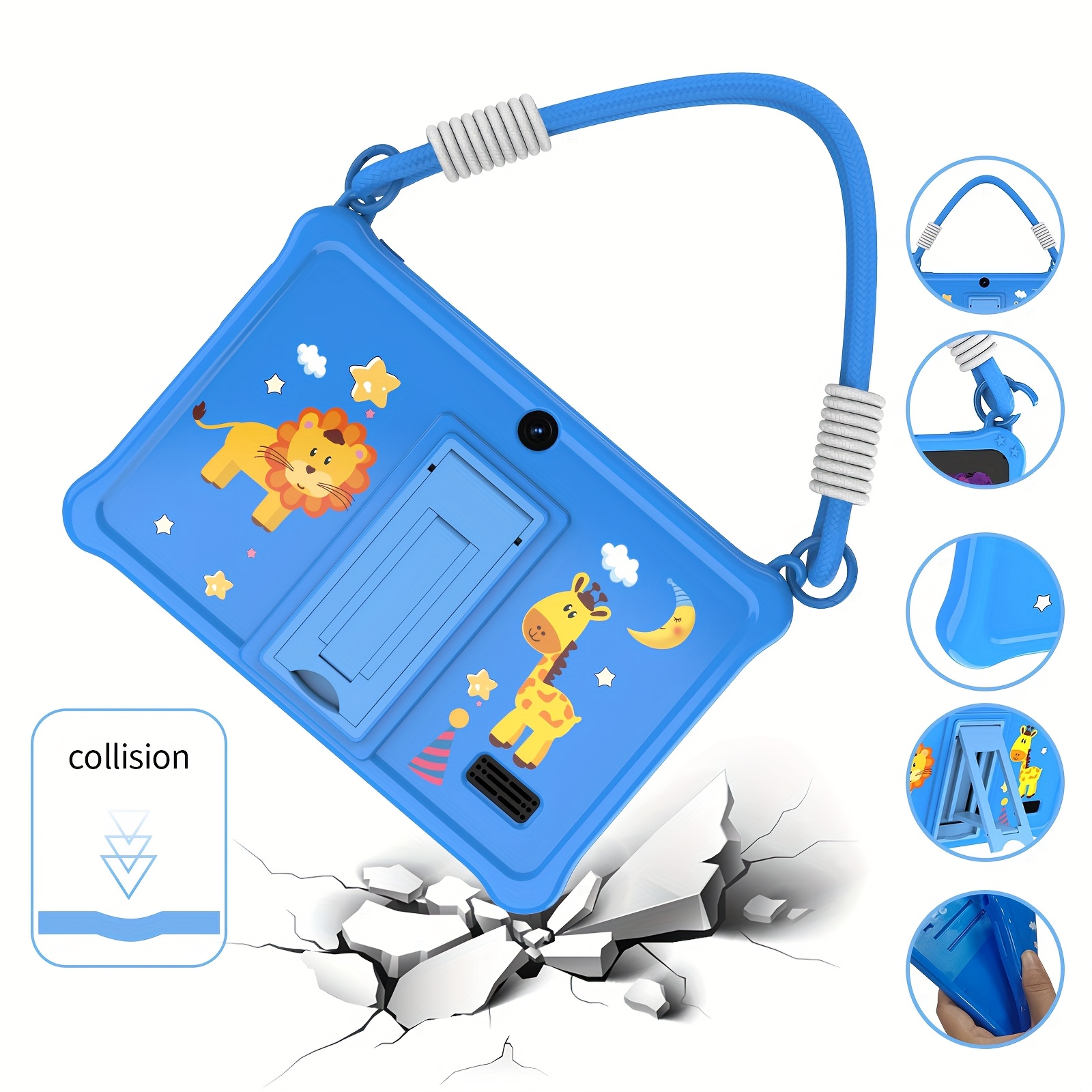 Children's Android 13 Tablet Computer, 7-inch Tablet Computer with Protective Case, 32GB ROM, 4GB (2GB+2GB Expandable) Memory, Quad-core CPU, Supports 1TB Expansion of Micro SD, Dual Cameras, WIFI+, Tablet Computer, Handheld + Stand Design +