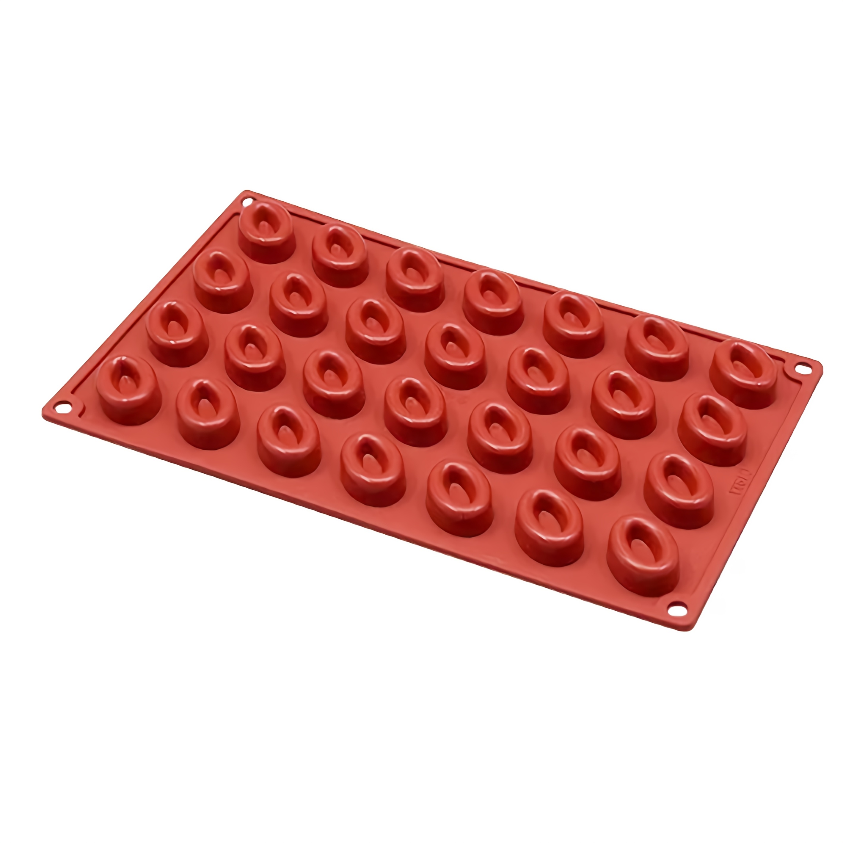 Image of 1pc Silicone Mini Oval Baking Mold For Making Mini Oval Chocolates, Candies, Jellies, Or Desserts. Silicone Material Makes And For Easy Demolding Of Chocolates Or Candies. Easy To Clean And Reusable