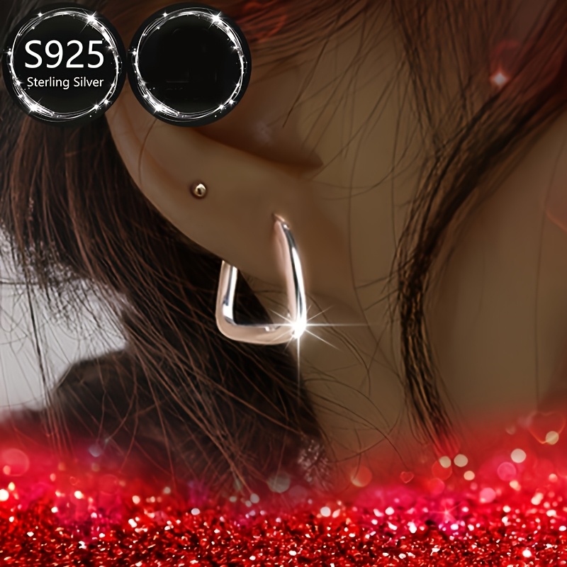 Women's 925 Silver Geometric Earrings Set with Packaging
