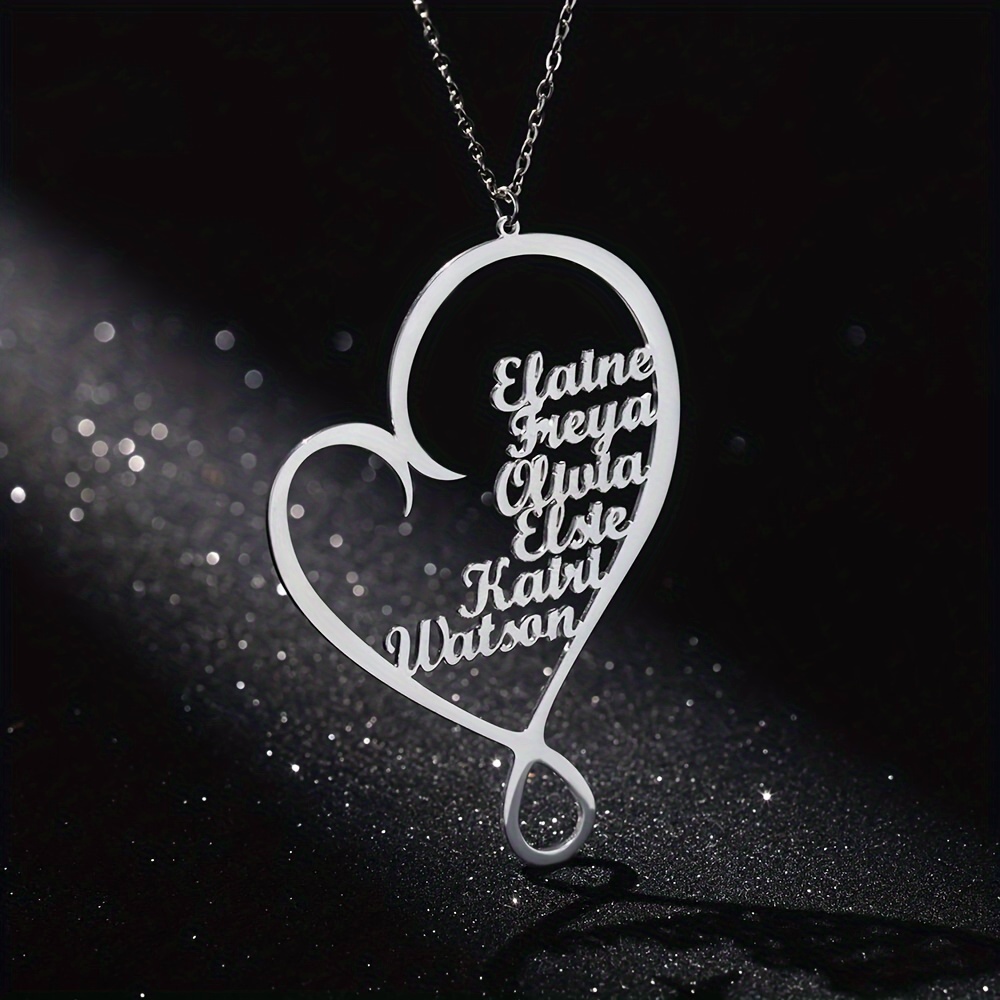 TEMU Personalized Multi-name Necklace For Mother's Day, Valentine's Day, Birthday, Anniversary - Customizable In English