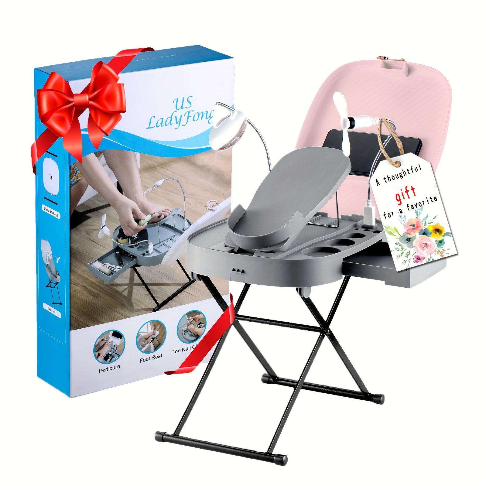 

Pedicure Stool, The Pedicure Tools Easy Pedicures Adjustable, Christmas And Birthday Gifts For Women - Gifts For Mom, Wife, Sister, Friends -pedicure Foot Rest