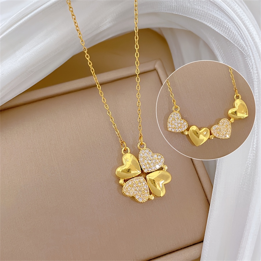 TEMU 1pc Women's Fashion Openable Pendant Necklace, Exquisite Copper Material Inlaid With Synthetic Synthetic Zirconia - Graduation Season,