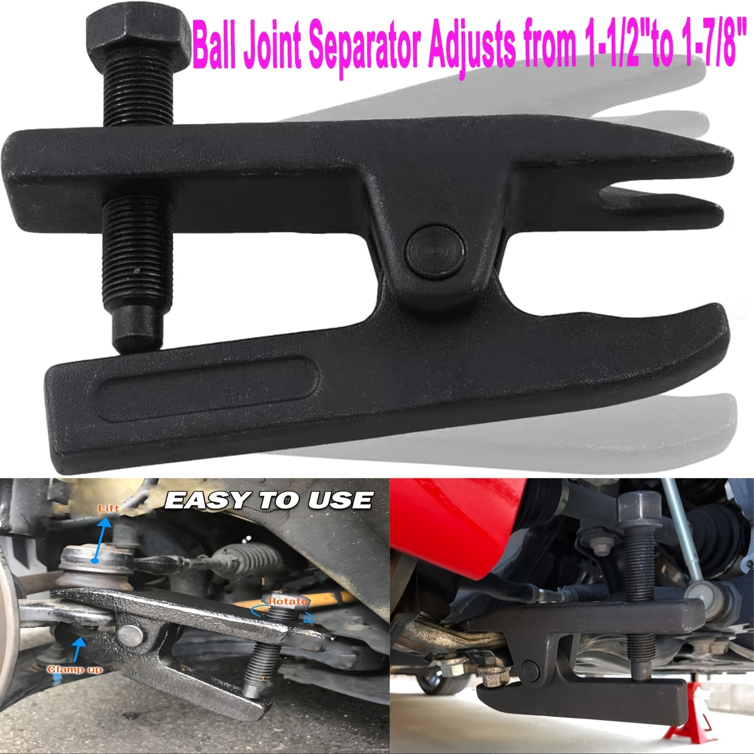 

5-in-1 Ball Joint & Tie Rod End - Adjusts From 1-1/2" To 1-7/8", Durable All-steel Construction, Easy Use For Cars, Trucks, Atvs