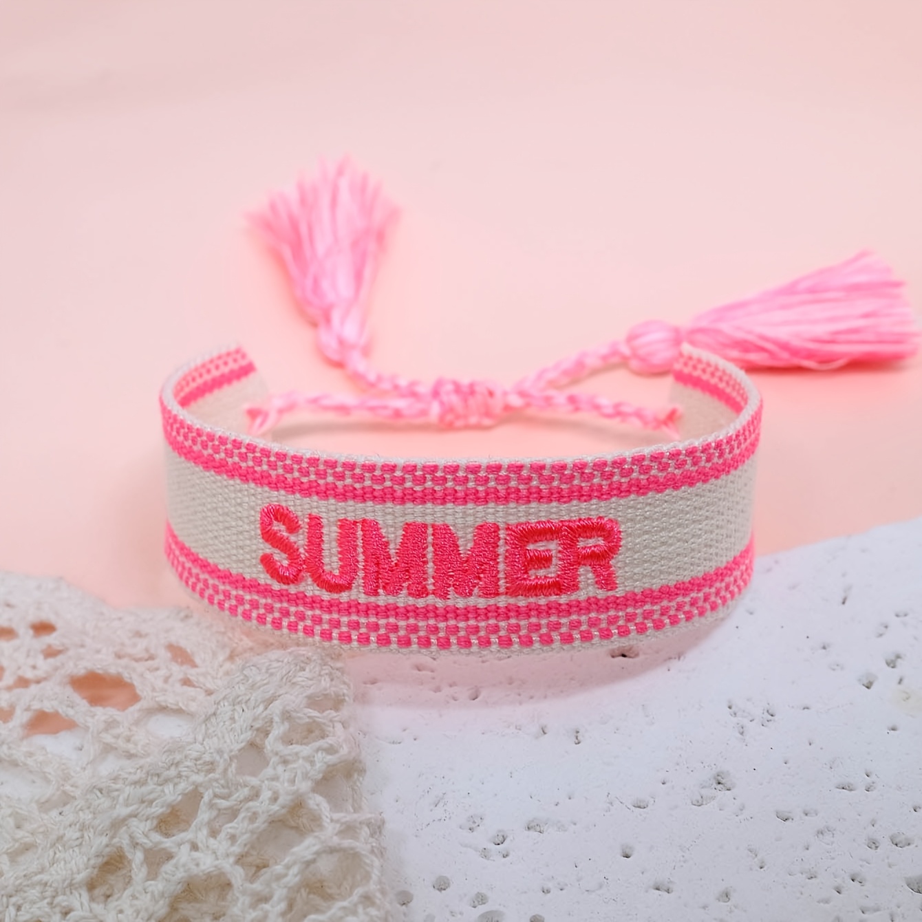 1pc Elegant Romantic Creative Summer Travel Wristband Vintage Tassel Adjustable Beach Party Wristlet