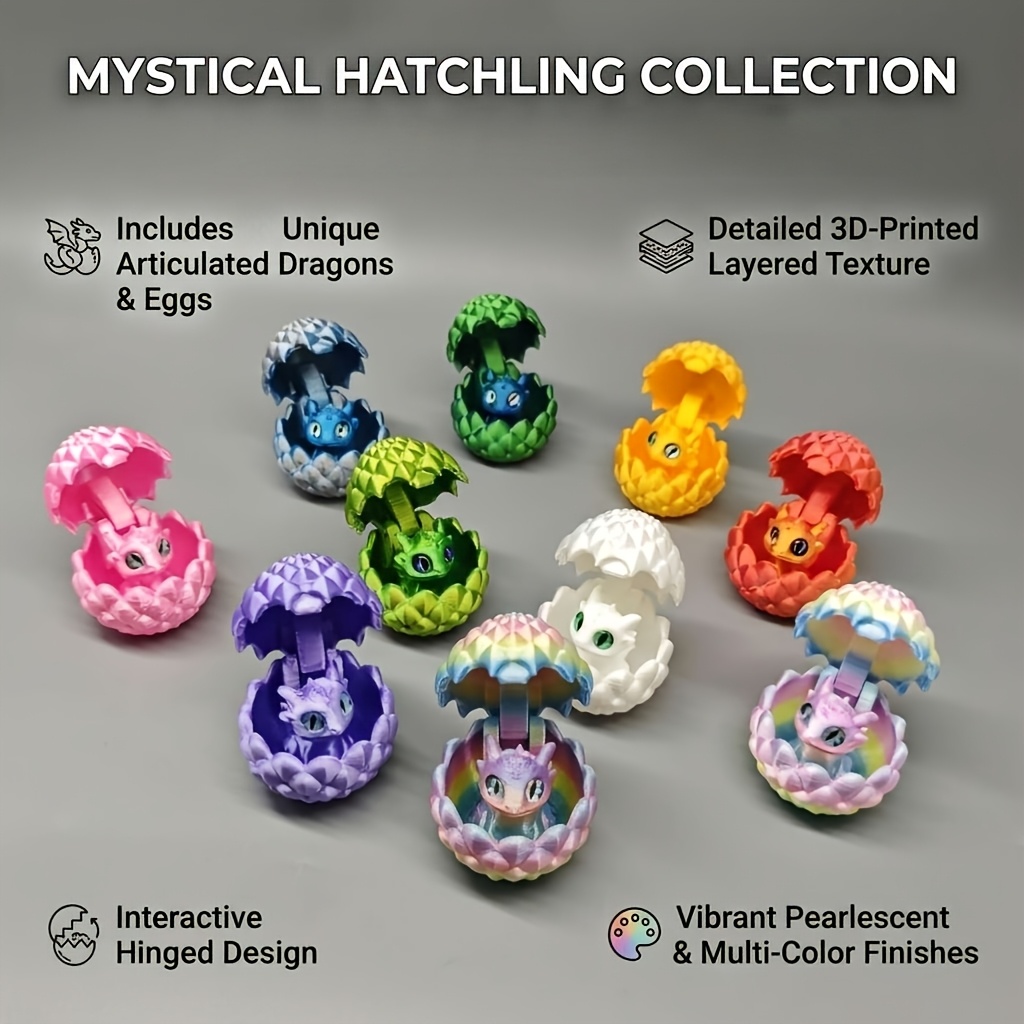 12pcs Little Dragon and Egg Poseable Action Figure Set