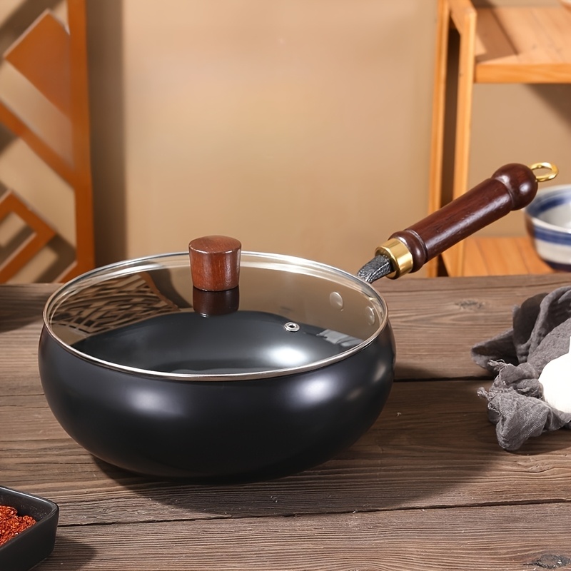1 Haushalts-Multifunktions-Suppenkochtopf, aufwendig handgefertigter Eisentopf, großes Fassungsvermögen zum Kochen Schmoren von Suppen, mit/ohne Deckel, antihaftbeschichtet * zum Pfannenrühren,