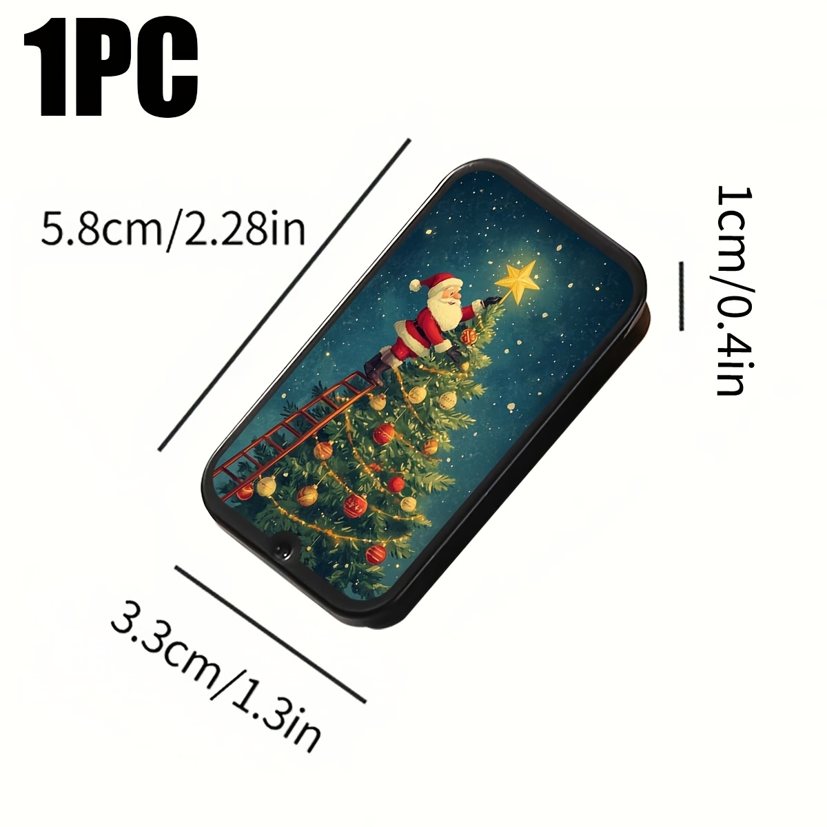 TEMU Vintage Christmas Tree Pattern Matchbox, 1pc, Portable Design For Small Item Storage, Ideal Couple Gift, Matches Not Included, Perfect For