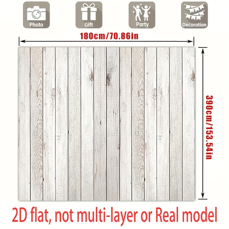 White Wood Plank Floor Mat Photography Backdrop for Newborn Shoots