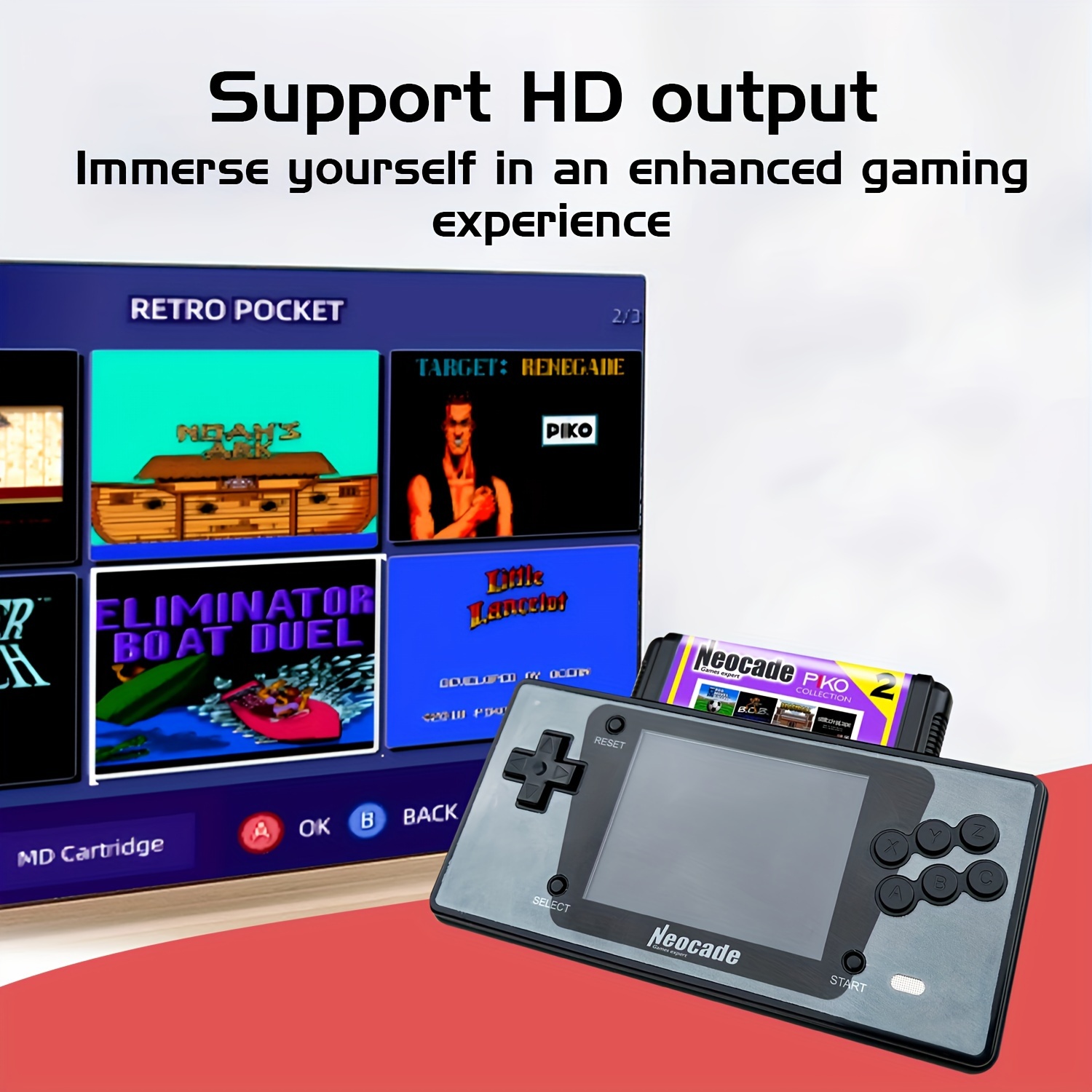 Handheld Sega Genesis Console 16Bit Pocket HDTV Output Mega Drive