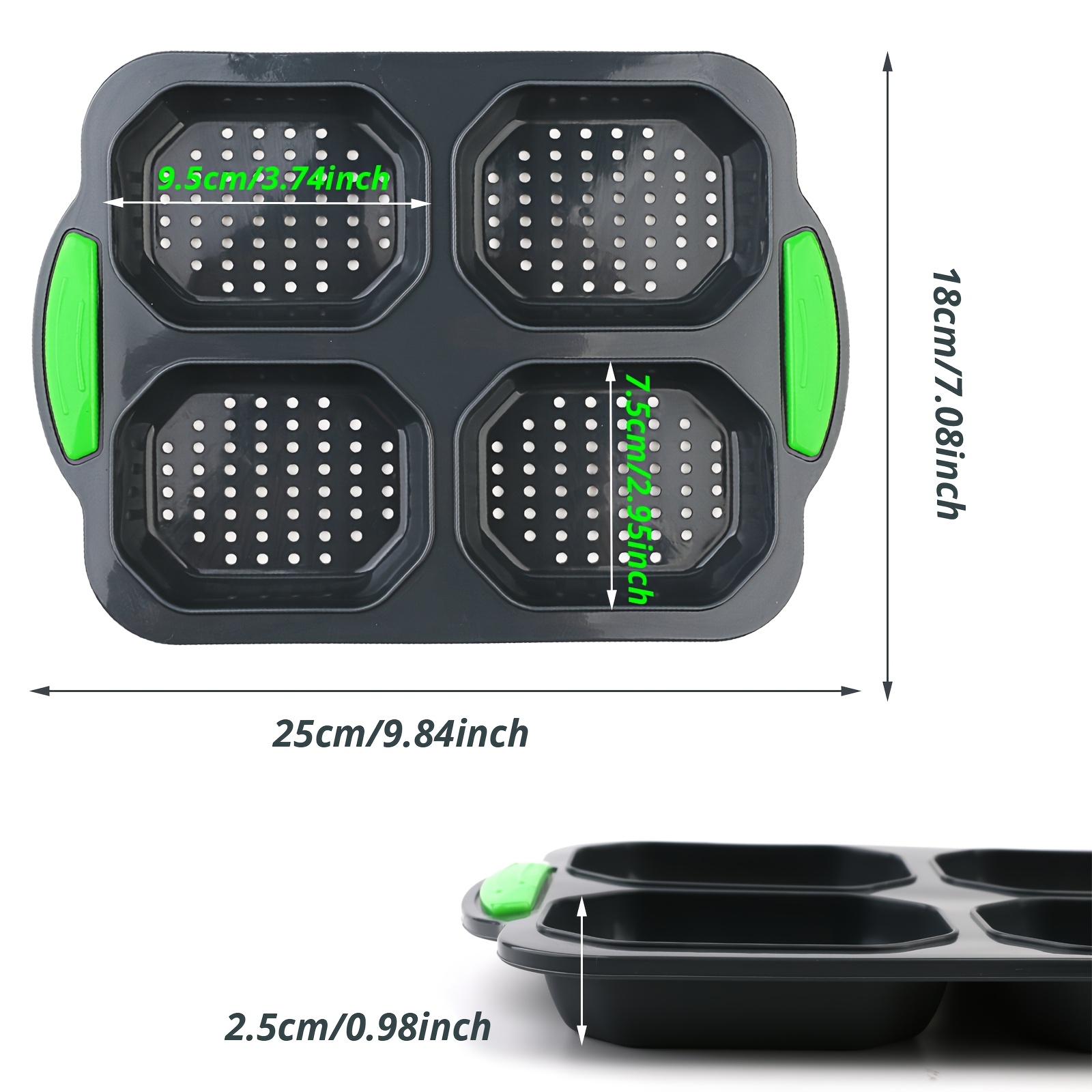 Silicone 4-hole Bread Baking Pan, Baguette Mold With , Double Ear Cake Pan For Home Diy Bread Tools