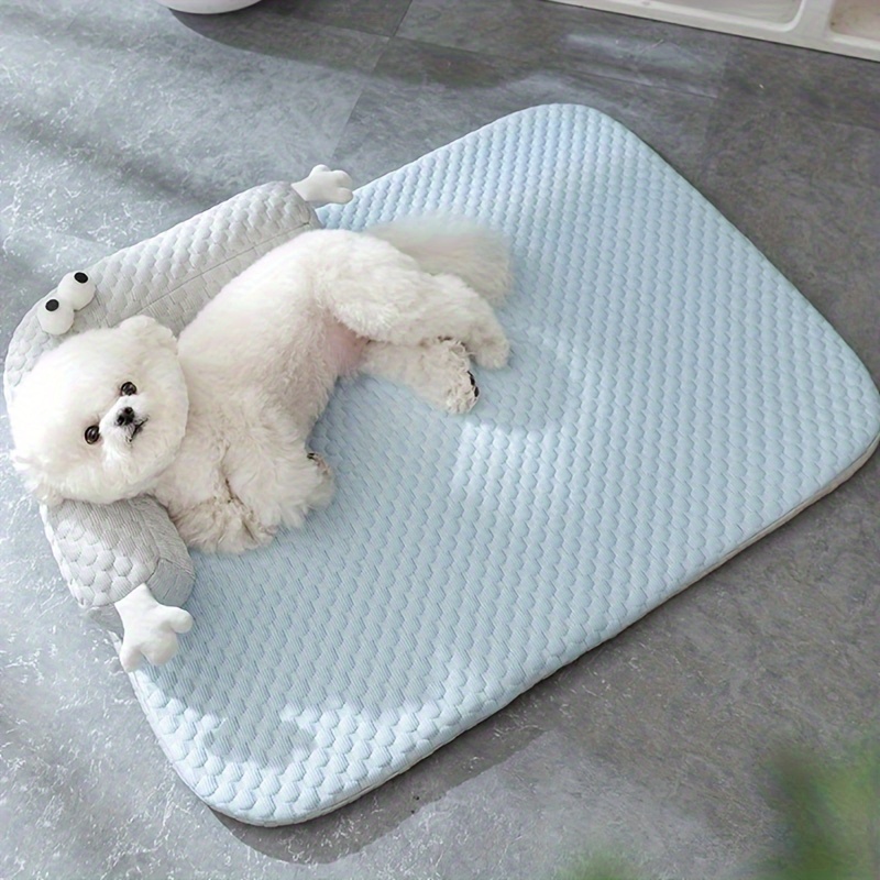 

Tapis Rafraîchissant pour Chiens & Chats - Coussin de Fraîcheur d'Été, Polyester Respirant, Forme Carrée, Idéal pour les Races Petites à Moyennes - Tapis Rafraîchissant Bleu/Vert pour Chiens