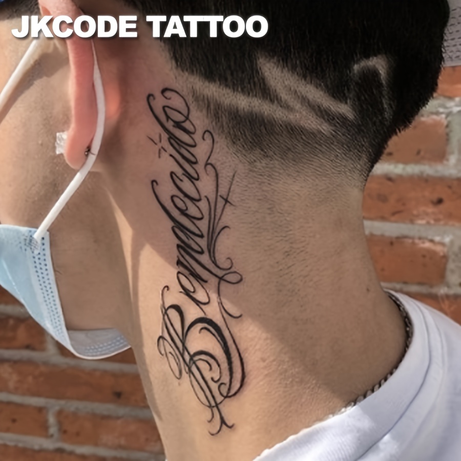 Beautiful Name Neck Tattoos for Women