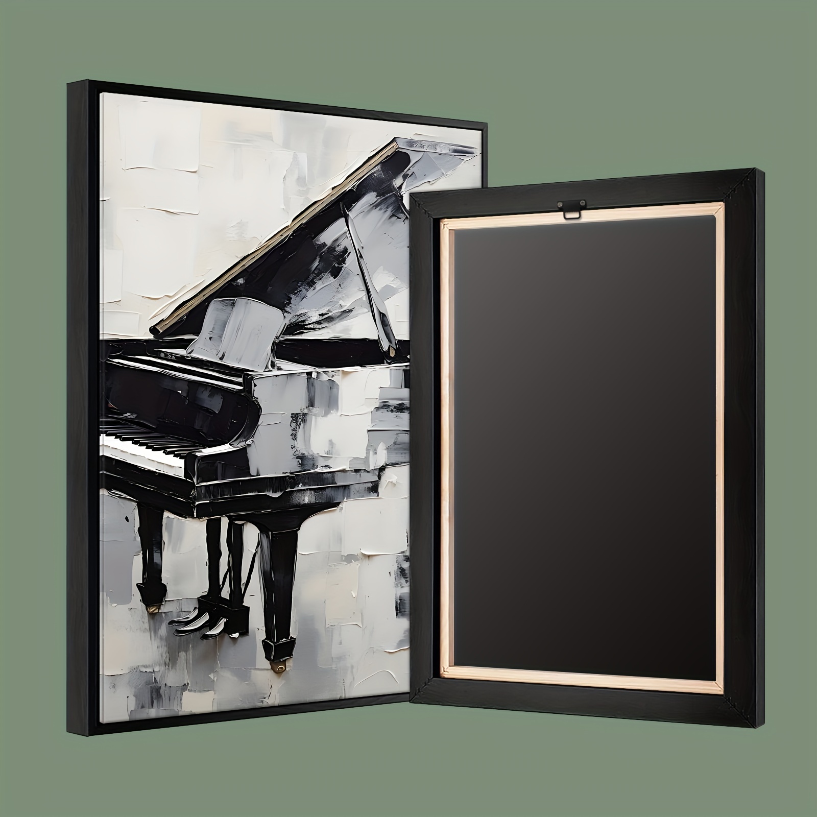 

1pc Wooden Framed Canvas Poster, Retro Art, Vintage Piano Canvas Wall Art, Ideal Gift For Bedroom Living Room Corridor, Wall Art, Wall Decor, Winter Decor, Wall Decor, Room Decoration
