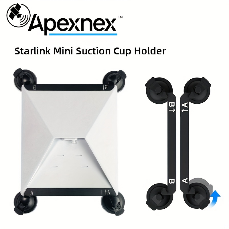 Support Mini Apexnex Starlink pour Pare-brise et Toit Ouvrant - Ventouse pour Tableau de Bord/Plafond, Compatible avec la Plupart des Véhicules - Signal Satellite Stable - pour Récepteur Mini Starlink/Kit Internet, Mains Libres - Accessoires Auto