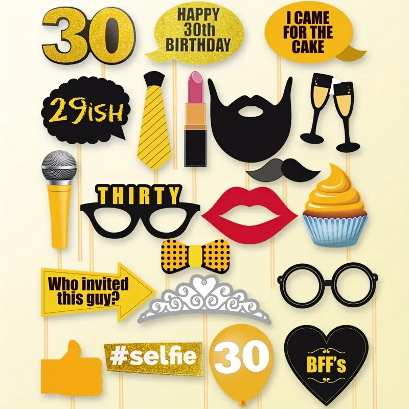 6 Occhiali Di Carta Per 30° Compleanno - Accessori Festa, Cabina Fotografica, Decorazioni Divertenti - Foto 5