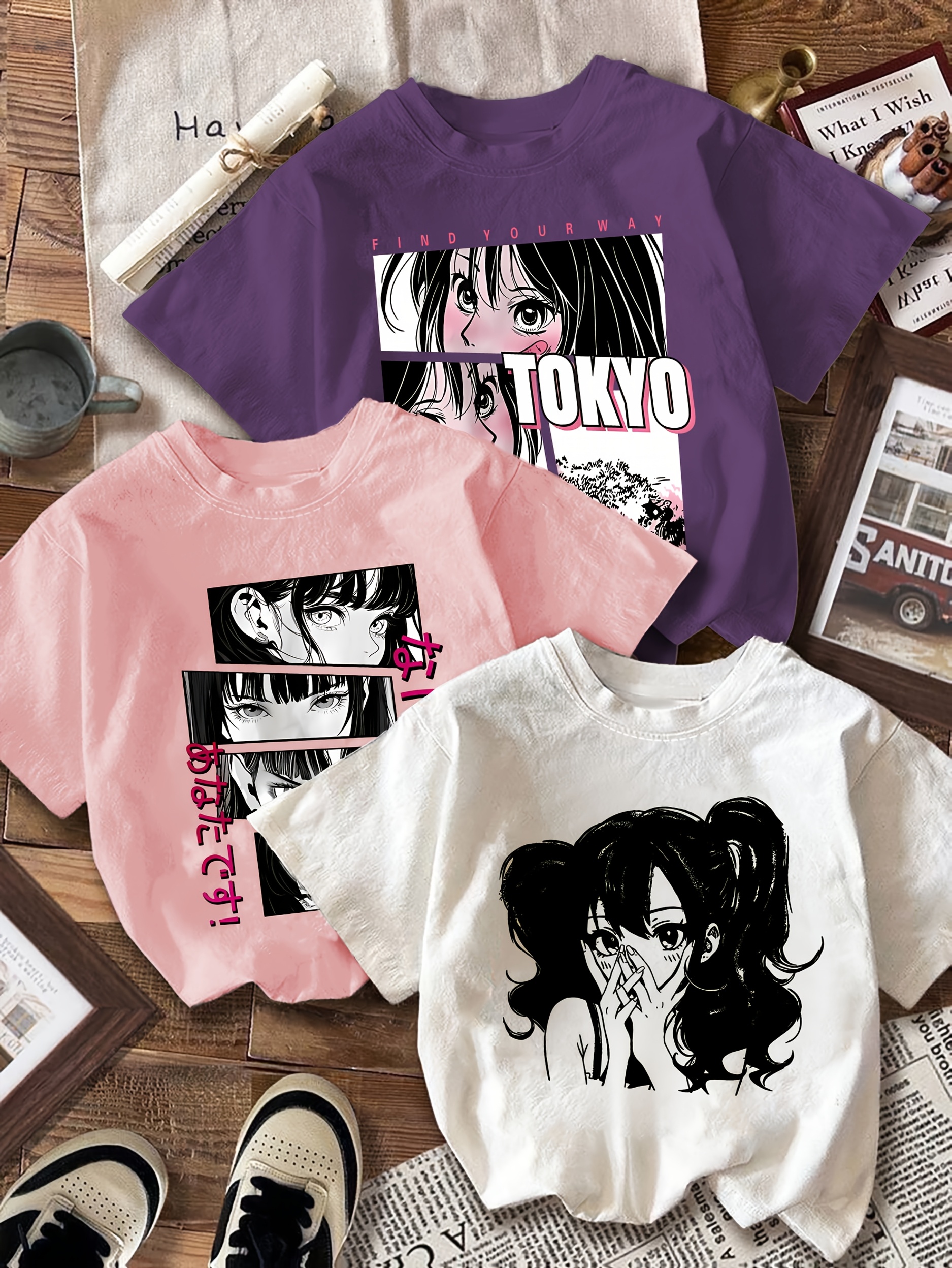 anime comics graphic print ladies Temu Portugal