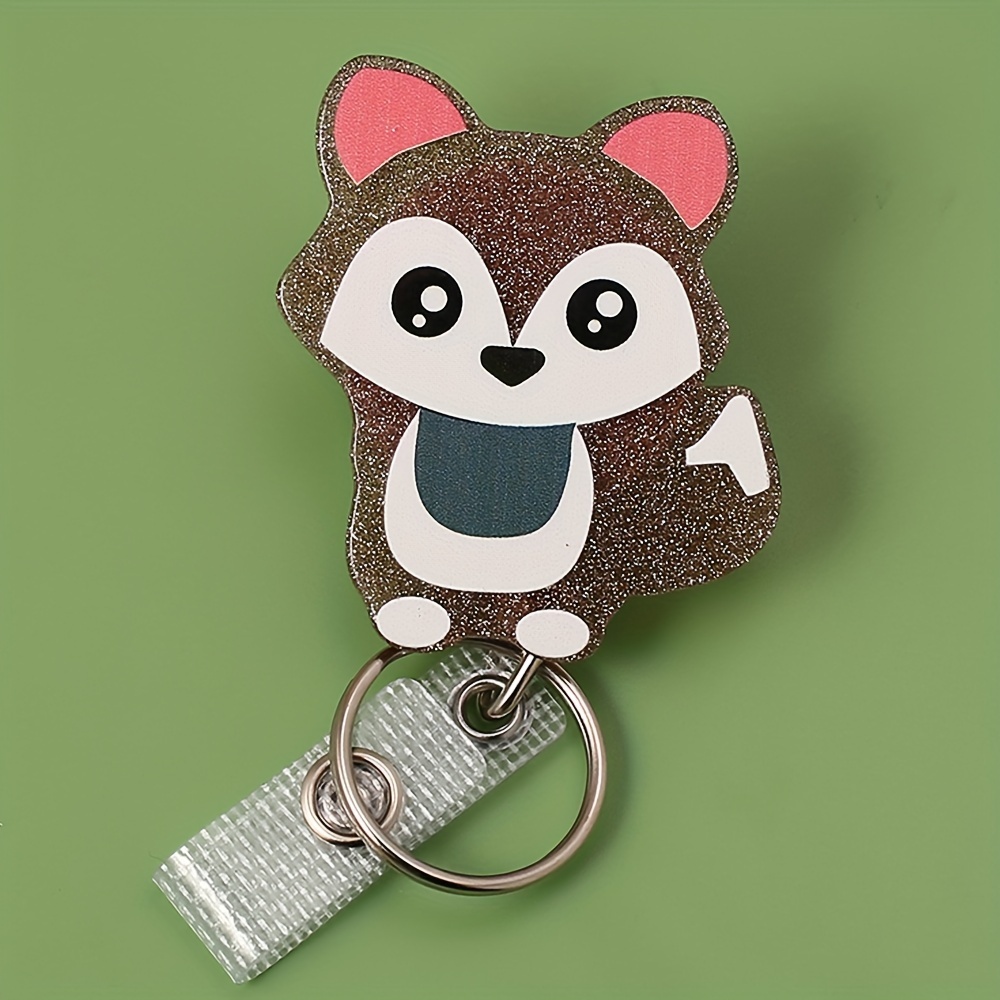 Raccoon Badge Reel, Felt Badge Reel, Retractable Badge, Badge Reel