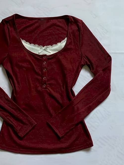 y2k long sleeve t shirt solid color button front buttons medium stretch fabric spring summer fall layering piece medium elastic y2k top for casual or dressy outfits hand washable non suitable for y2k style