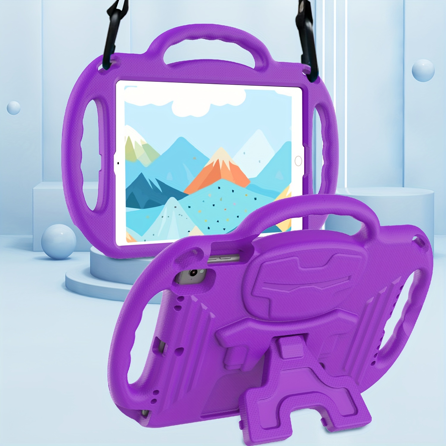 Custodia Antiurto Per IPad Bambini (7a/8a/9a Gen) &ndash; Con Cinturino E Stand &ndash; EVA Foam