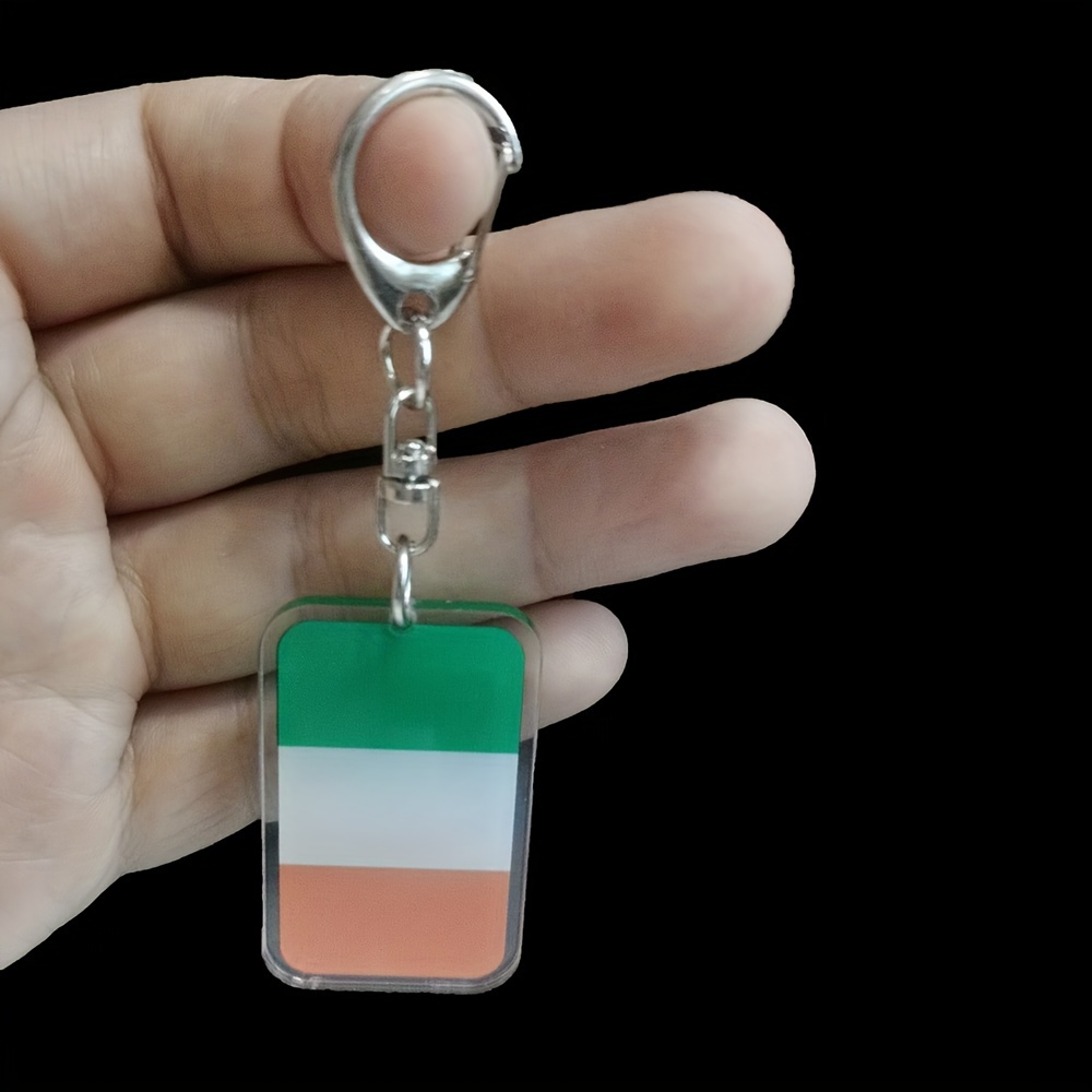 

2d Flat 1pc Irish Flag Keychain, Acrylic Material, Uv Printed, Laser Cut, , 0.3cm Thickness, 8.6cm Length, Daily Use, Keychain, Or Backpack Attachment, Ideal Gift For Friends