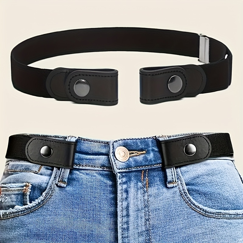 

Adjustable No-buckle Waistband For Jeans, Invisible , Woven Knit Material, With Rivet , Hand Wash Only, For 23.62-37.4 Inch Range