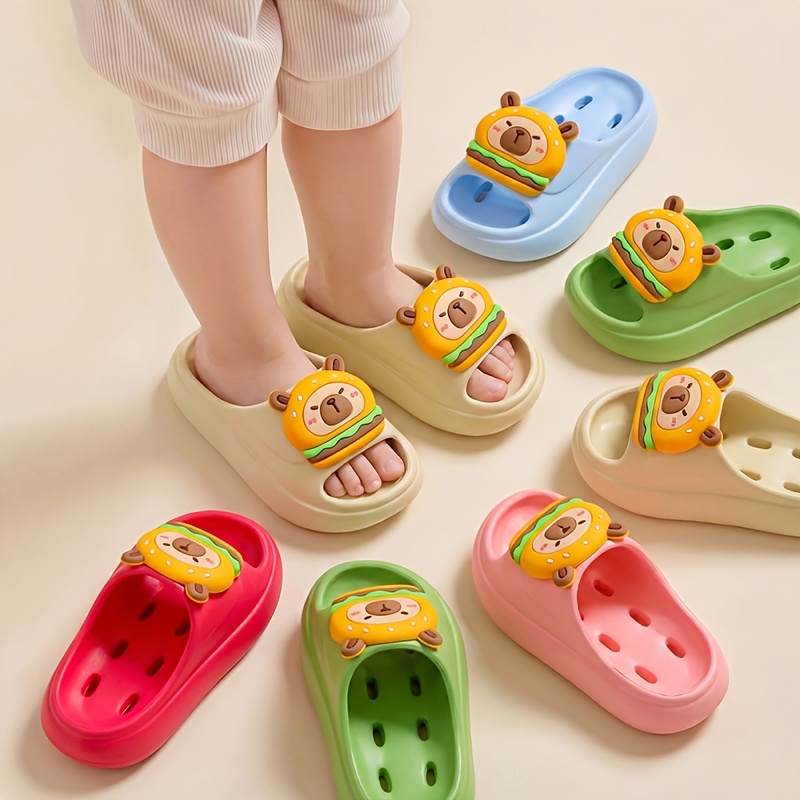 capybara kids slippers boys girls capybara themed non slip soft sole indoor lightweight sole suitable for boys girls spring summer casual wear with capybara