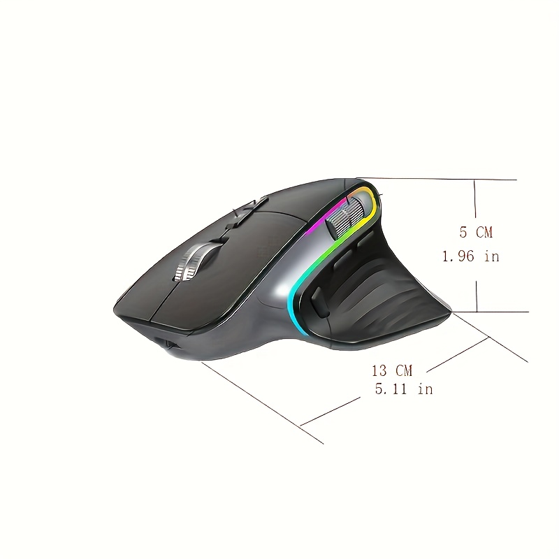 Ergonomic Dual Mode Gaming Mouse RGB 2.4Ghz Wireless Rechargeable Mouse for Multi Device