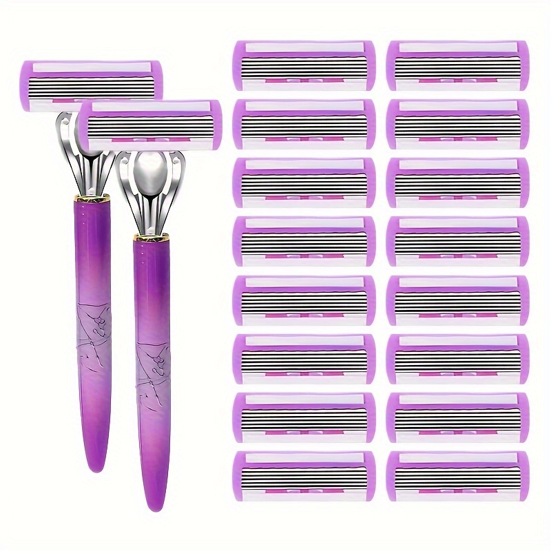 

Stainless Steel Women's Shaver Set - Enjoy A Smooth, Snug, And Comfortable Shaving With Sharp And Blades, Replaceable Blade Heads, And Fragrance