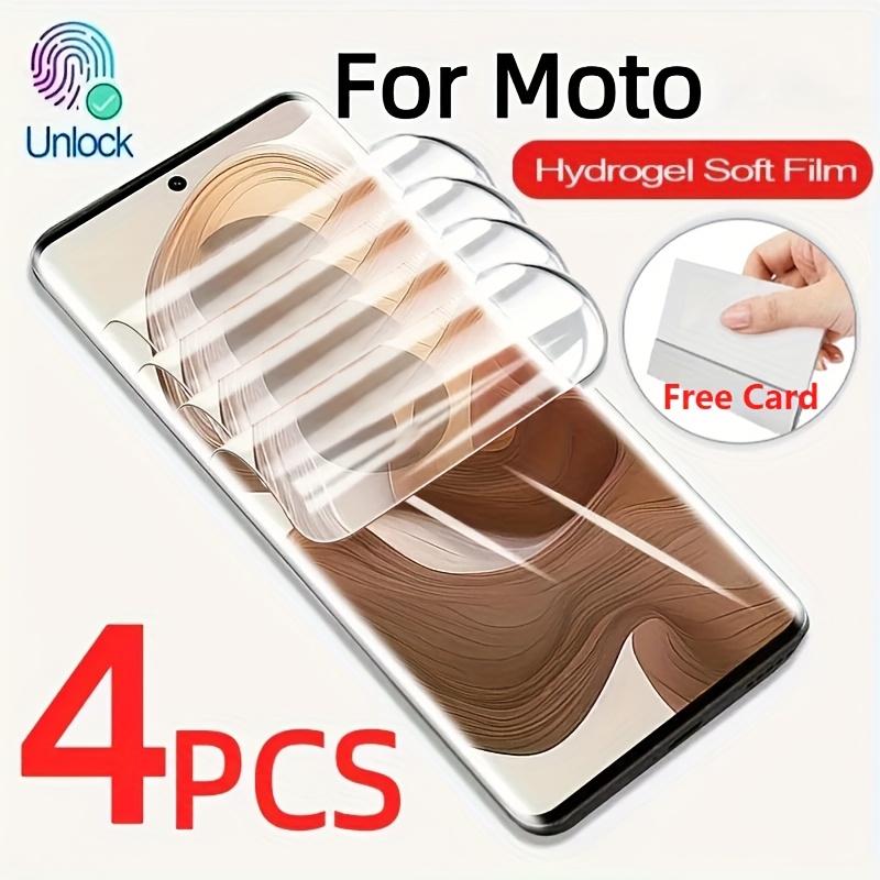 4 ultra HD mehke hidrogelne folije za ukrivljene zaslone, združljive z MOTO Edge 70 60 50 Fusion (60=60S), G85, 50 Neo, 50 Pro, 60 Pro, 60, 70