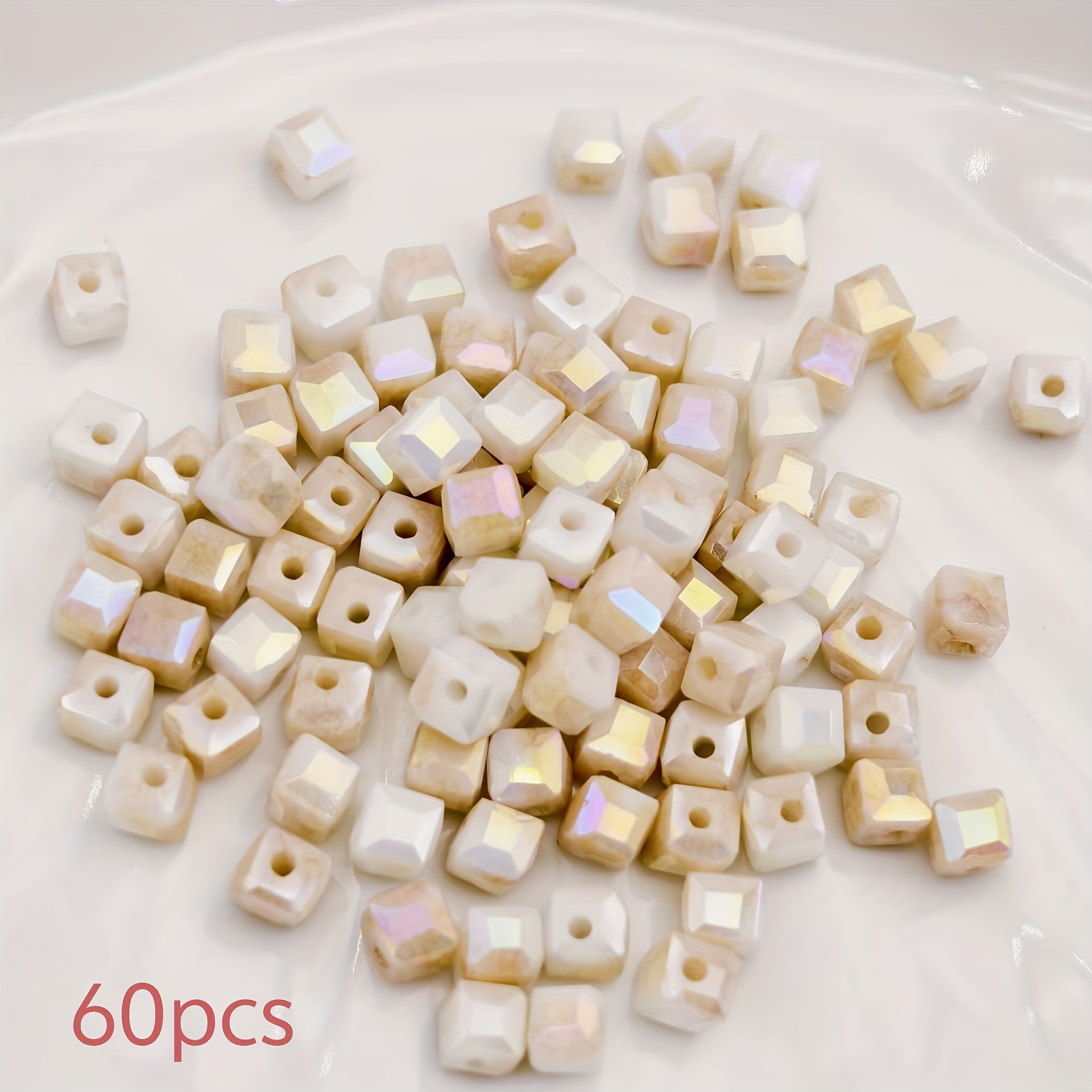 E-shop 4/6 mm Quadratische Glas Multicolor Perlen Lose Perlen für Handgemachte Halskette Tasche Kleidung Zusätze