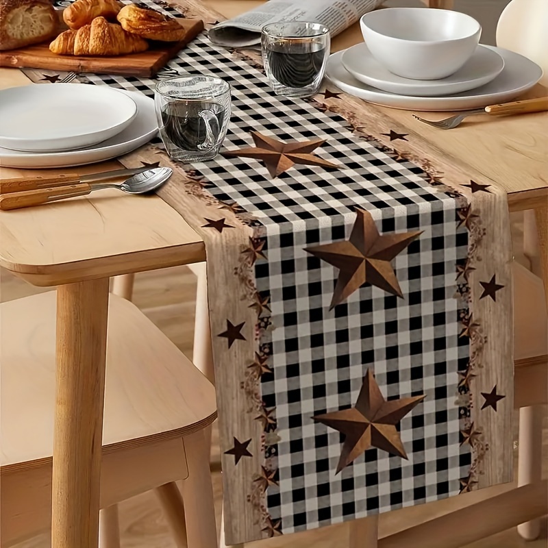 

1pc Elegant Polyester Table Runner - Perfect For Dining & Parties, Rectangular Shape, Woven Design