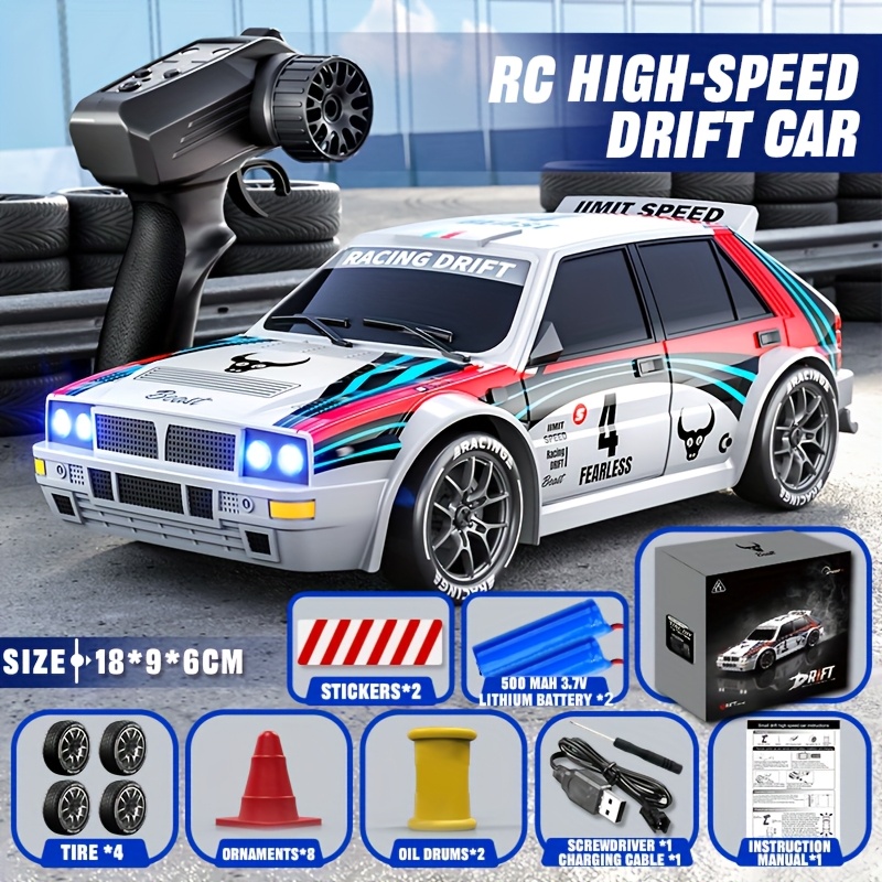 TEMU 2026 Ultimo Modellino Auto Drift 1:24 con Trazione , 20KM/H, Auto RC, 2.4GHz, Luci LED, Giocattolo Auto per Ragazzi, Auto Drift Telecomandata,
