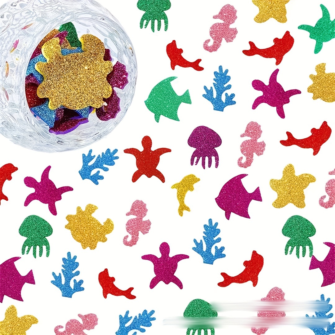 

Vibrant Ocean-themed Foam Stickers - Self-adhesive Sea Creatures For Diy Crafts, Scrapbooking, Greeting Cards & Home Decor