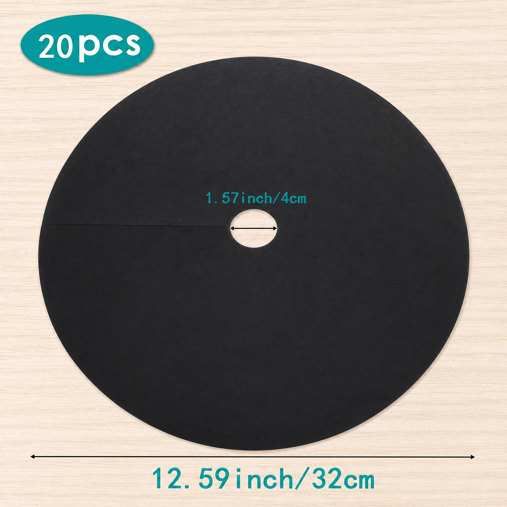 TEMU Weed Barrier Mats Non-woven Tree Cover Rings, Reusable Black Weed Control Cloth For Potted Plants & Fruit Trees, Breathable Moisture-retaining
