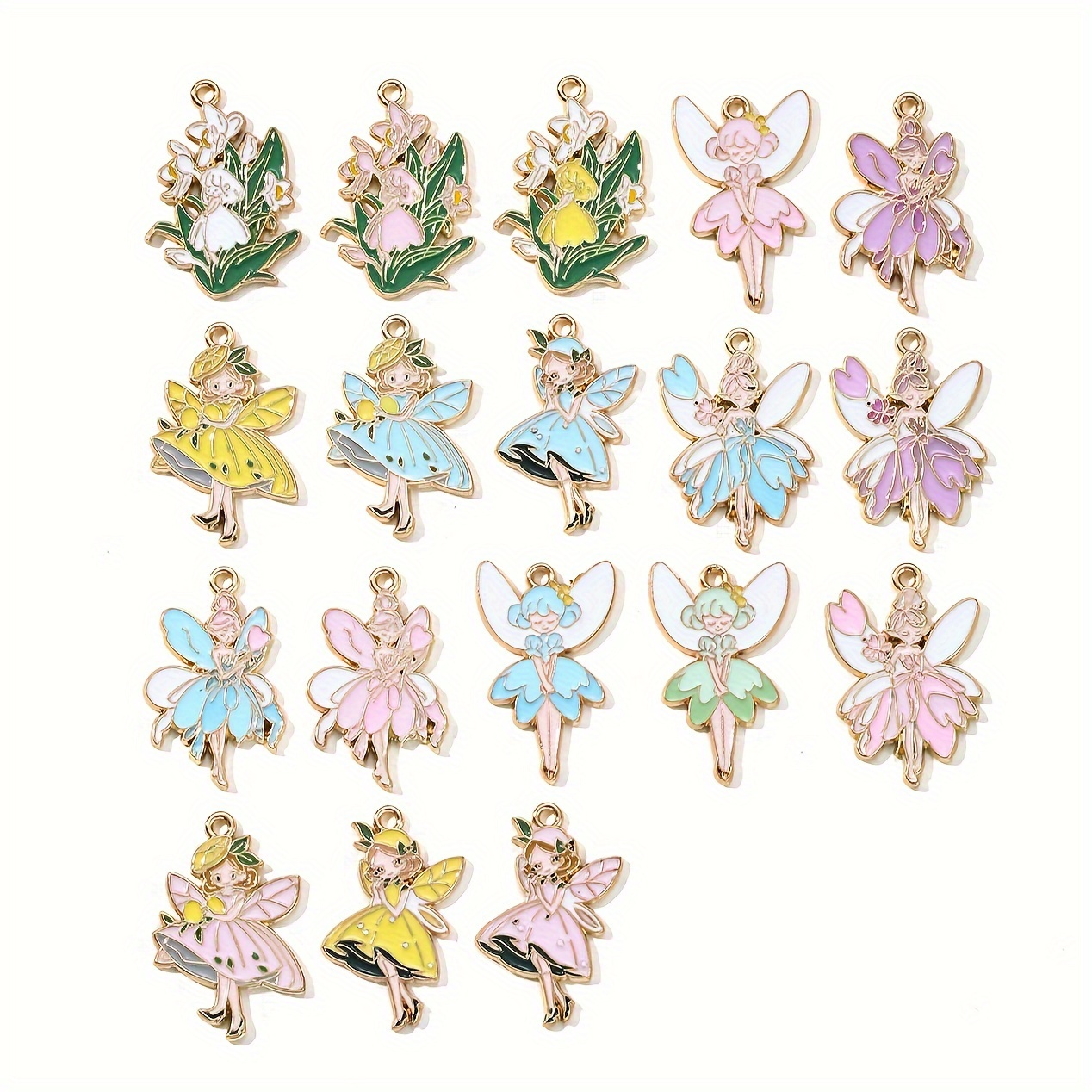 

Nxqxn Zinc Alloy Fairy Charms, 10/20 Pcs Mixed Enamel Butterfly Fairy Pendant Set For Diy Jewelry Making, Necklace & Earring Crafting Supplies