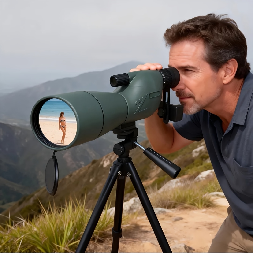 item picture 2026 new 25 75x60mm zoom monocular telescope military watching scope with phone clip and tripod high bird watching scope suitable for outdoor camping shooting bird watching wildlife observation outdoor observation