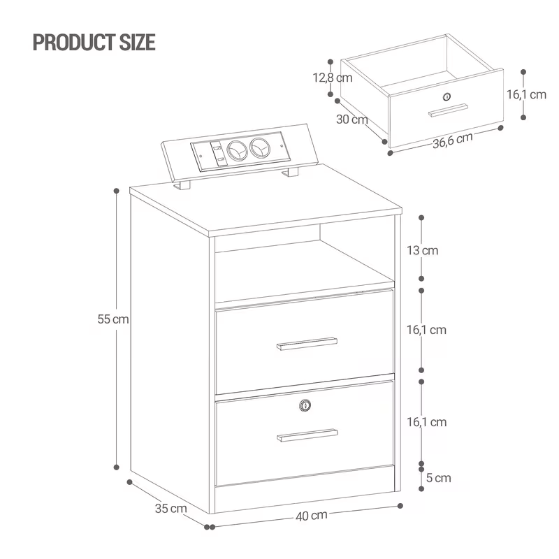 bedside table set of 2 with charging function side table with led lighting bedside table with 1 open compartment and 2 drawers with lock for bedroom living room thanksgiving andvalentines day gifts 1pc 6