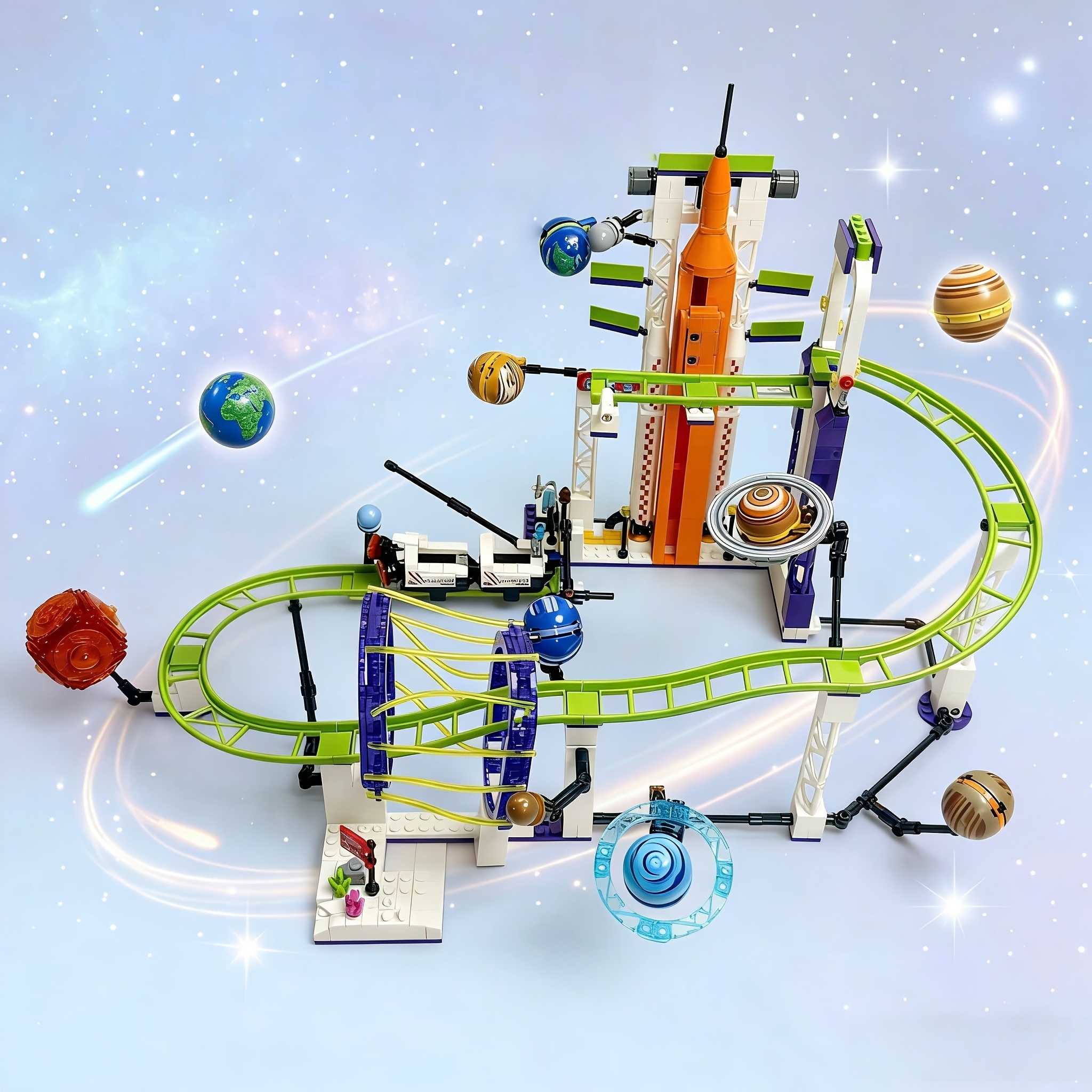 Space Roller Coaster Building Block Set