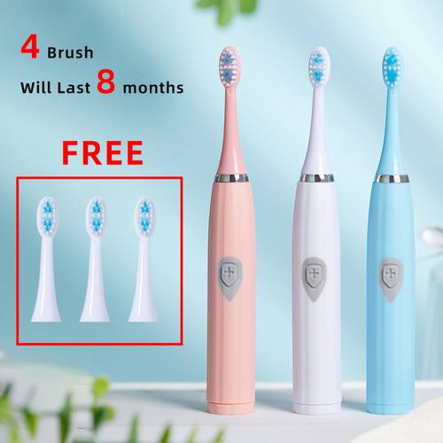 electric toothbrush set with 4 8 brush heads start for effortless use battery powered travel electric toothbrush no total length of the handle with brush head 19 4cm for easy portability