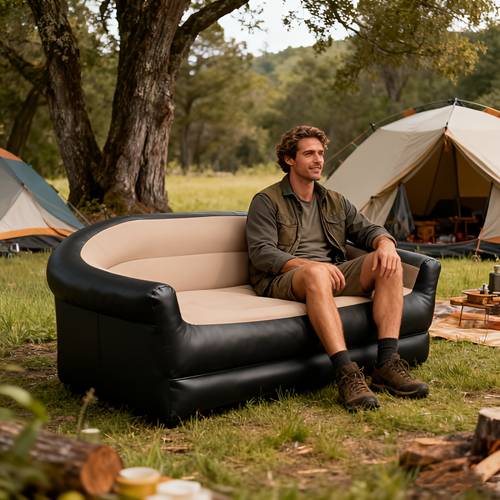 double inflatable air sofa for two portable inflatable lounge chair for adults suitable for indoor and outdoor use camping beach home and parties