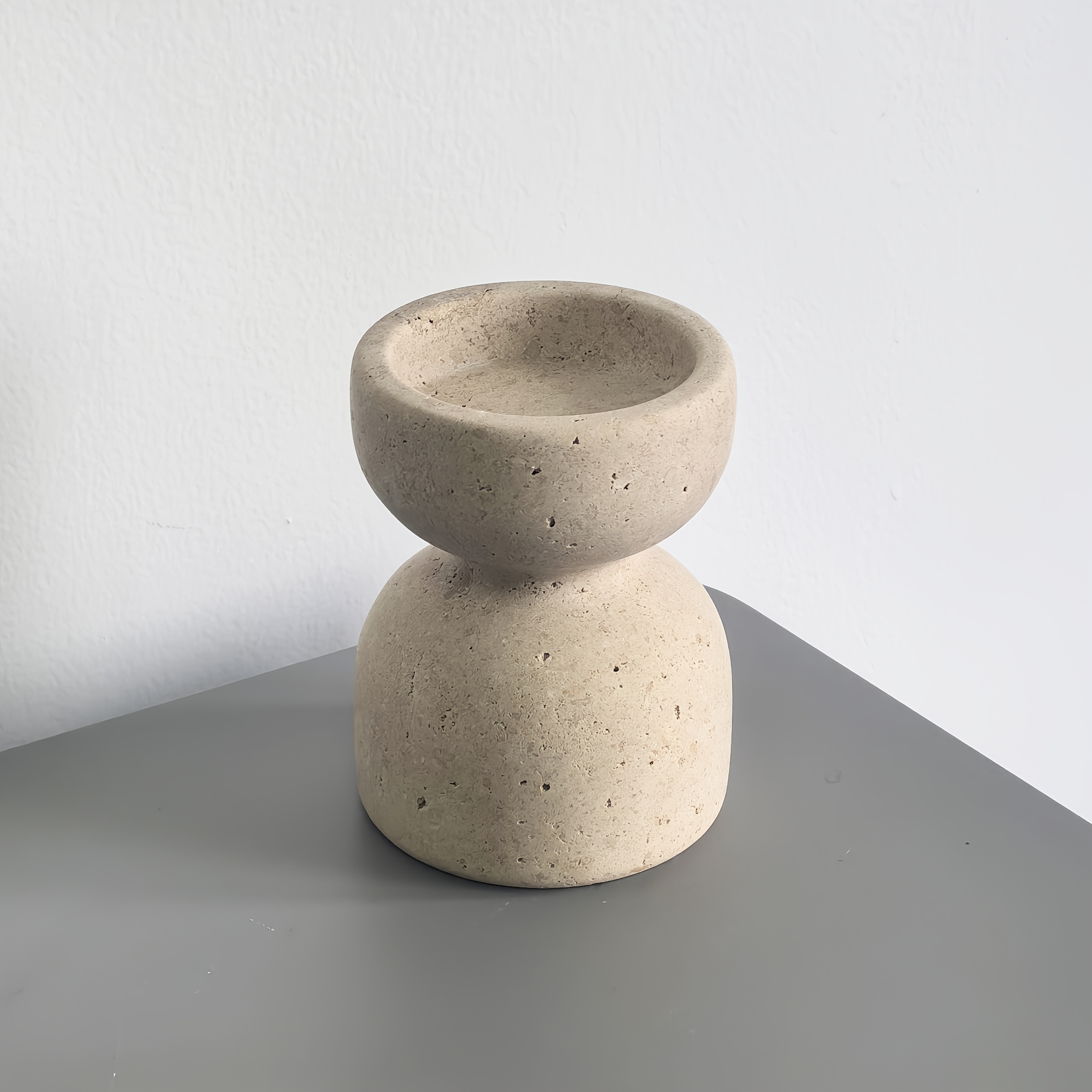 TEMU Natural Marble Candle Holders, A Set Of Varying Height Candle Stands, Cave Stone Bases, Travertine Candle Holders, Living Room Tabletop Crafts,