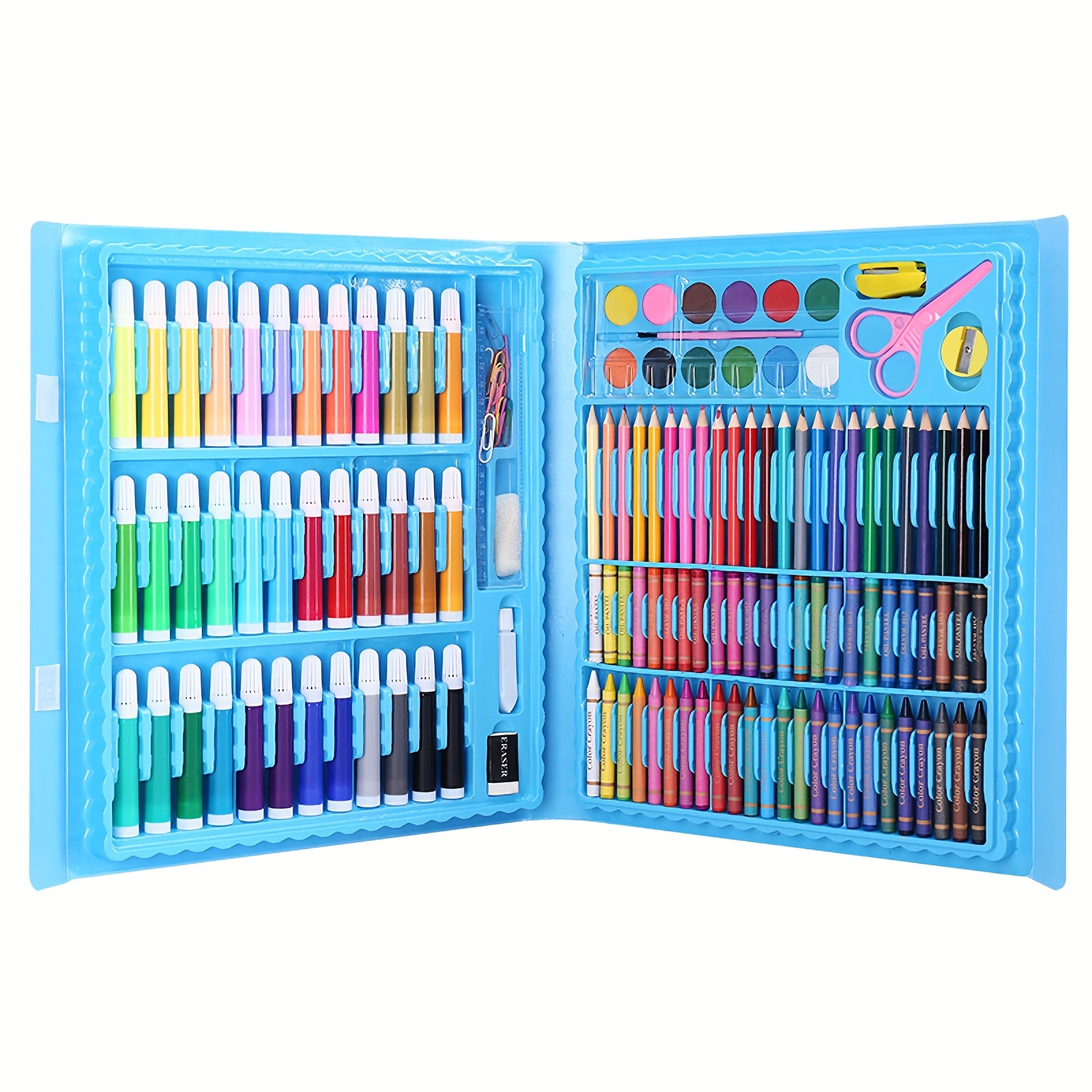 TEMU 150pcs Art Supplies Painting Set Box Includes Oil Crayon, Crayon, , Gift