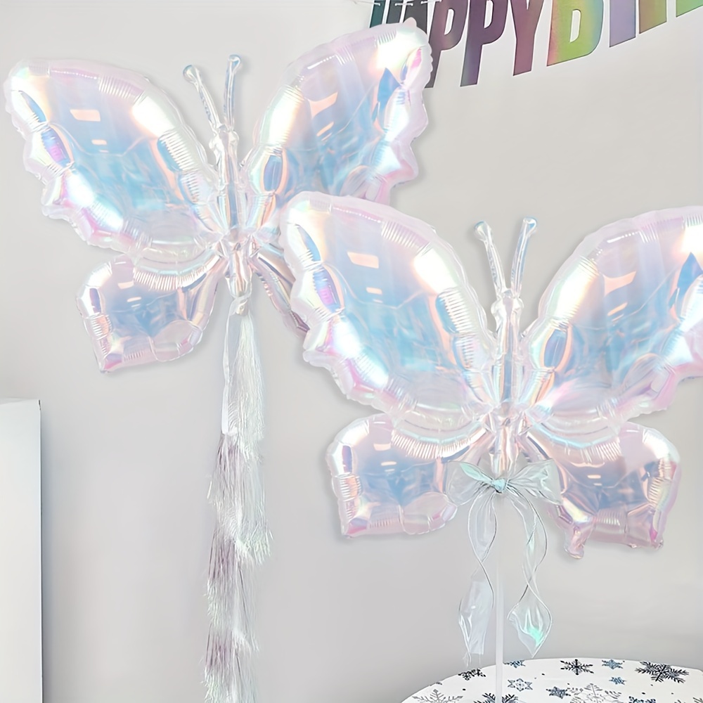 

2-piece Giant Pearl White Butterfly Balloons - Perfect For Fairy-themed Parties, Weddings & Birthdays