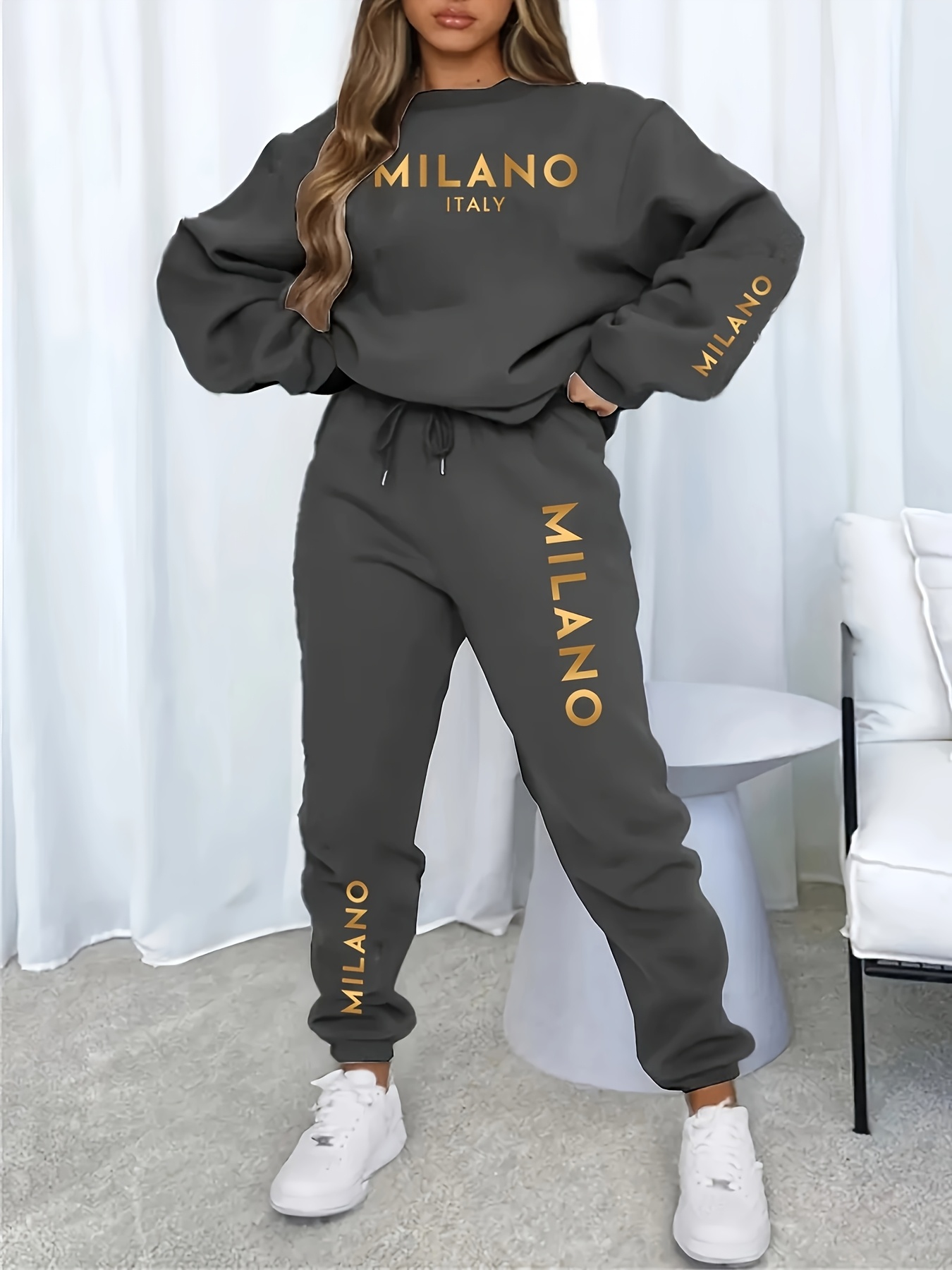 New Cross-border Mode Casual Vakantieset voor Vrouwen: Dikke Herfst- en Winterhoodie met Zakken,