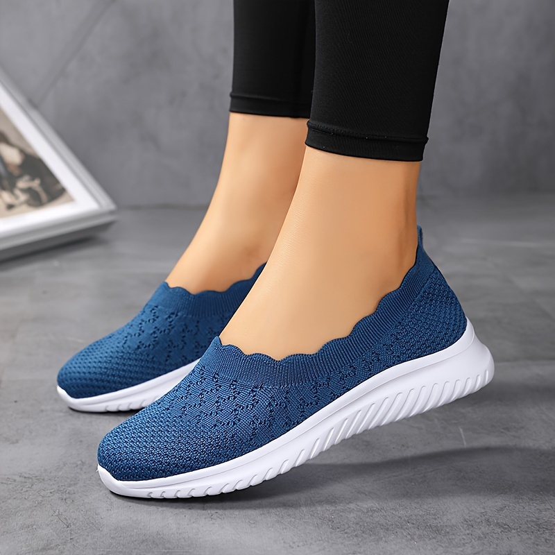 women s breathable flying woven flat shoes casual slip details 5