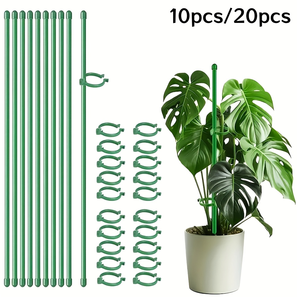 10/20pcs Plant Stakes, Green Plant Sticks Support, Plant Support Stakes  Suitable for Indoor And Outdoor Plants, Green Plant Stick Support for  Potted Tomato Peony * And Other Plants Floral Vegetable