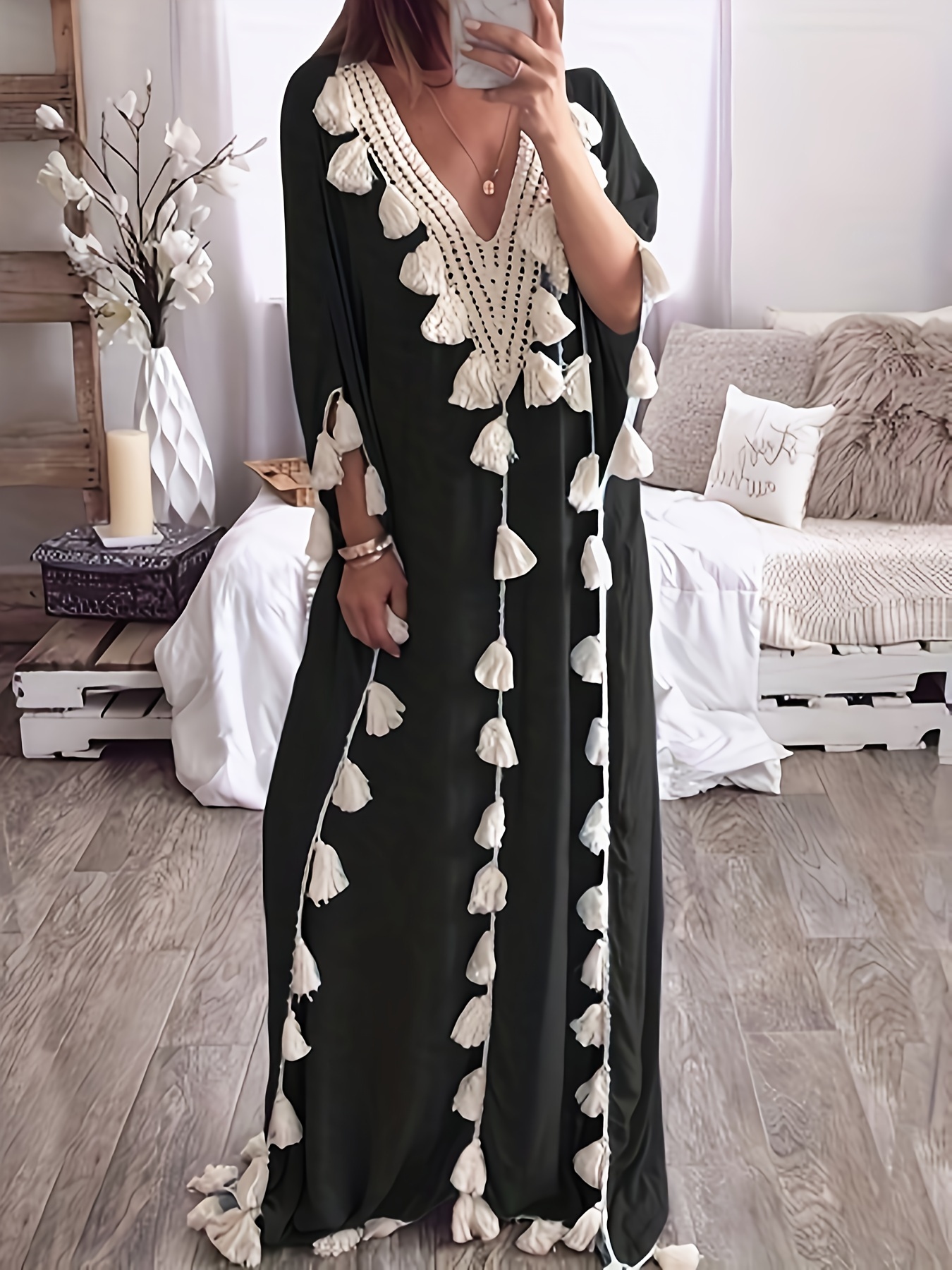 Zomer Nieuw Bikini Cover Up Sexy Bloemen Holle Franjes Suède Strand Kimono Vest Retro Dames Strand Badkleding Cover Up A918 – kopen tegen lage prijzen bij webwinkel