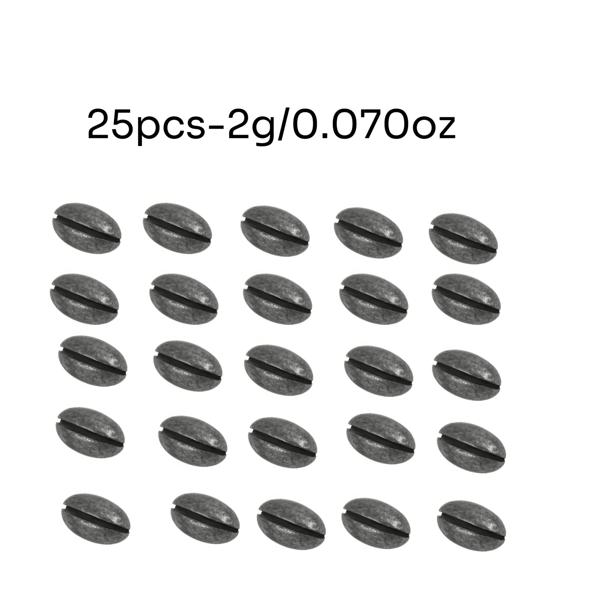 Image of 25pcs Fishing Split Shot Weights - Oval Pinch-on Sinkers For Fishing Line Rigging, Removable Fishing Weights For Freshwater And Saltwater